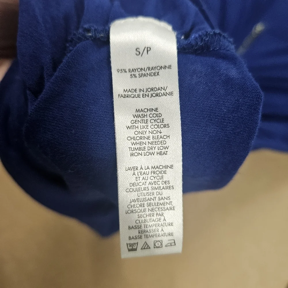 Calvin Klein Ruched Bodycon Long Sleeve Mini Dress Tunic Royal Blue Size Small - Picture 7 of 12